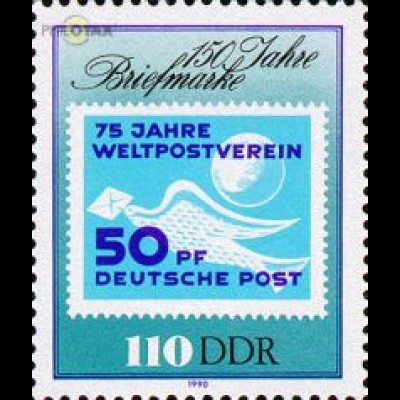 D,DDR Mi.Nr. 3331 150 Jahre Briefmarken, Marke DDR Nr. 242 (110)