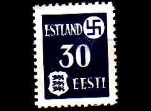 D, Estland Mi.Nr. 3x Freimarken Landespost,Hak.kreuz,estn. Wappen (30)
