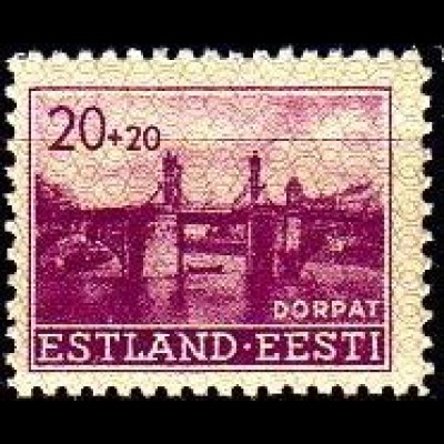 D, Estland Mi.Nr. 5 Freim. Wiederaufbau von Estland, Steinbrücke (20+20)