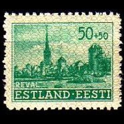 D, Estland Mi.Nr. 7 Freim. Wiederaufbau von Estland, Ansicht von Reval (50+50)
