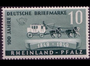 D,Franz.Zone,Rheinl.Pfalz Mi.Nr. 49 100 Jahre Briefmarken (10 (Pf))
