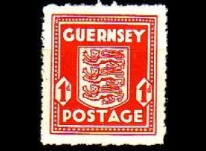 D, Guernsey Mi.Nr. 2 Freimarken Wappen (1)