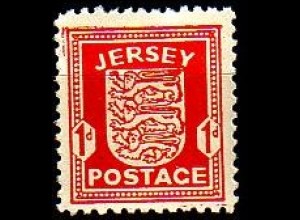 D, Jersey Mi.Nr. 2 Freimarken Wappen graues bzw. weißes bis grauweiß.Papier (1)