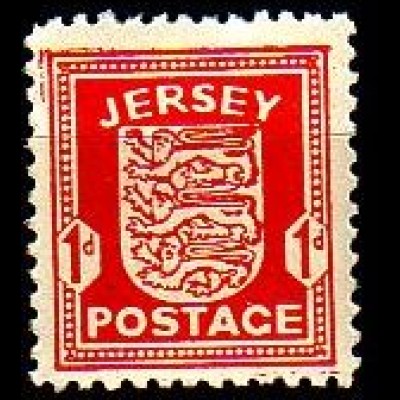 D, Jersey Mi.Nr. 2 Freimarken Wappen graues bzw. weißes bis grauweiß.Papier (1)