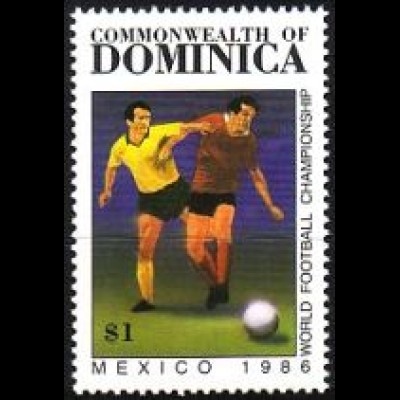 Dominica Mi.Nr. 951 Fußball WM Mexico 1986 (1$)