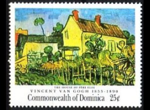 Dominica Mi.Nr. 1405 van Gogh, Das Haus von Pére Eloi (25C)