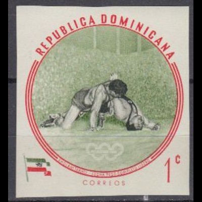 Dominikanische Rep. Mi.Nr. 724 Olymp. Spiele Rom, geschn. Ringen, Takhti (1)