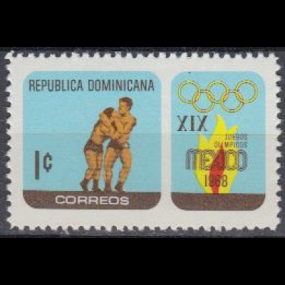 Dominikanische Rep. Mi.Nr. 913 Olympische Spiele Mexico 1968, Ringen (1)