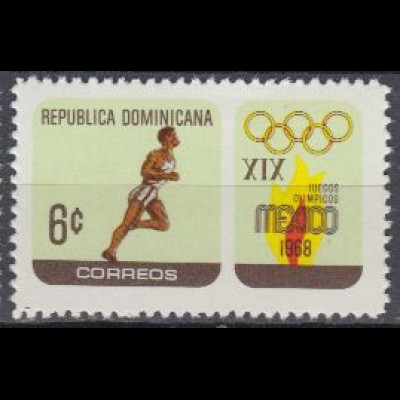 Dominikanische Rep. Mi.Nr. 914 Olymp. Spiele Mexico 1968, Kurzstreckenlauf (6)
