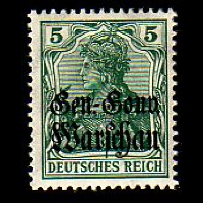 D,Polen Mi.Nr. 8 Dt. Reich Germania mit schw.Bdr.-Audr. Gen.Gouv.Warschau (5)