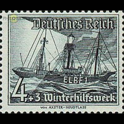 D,Dt.Reich Mi.Nr. 652 Winterhilfswerk Feuerschiff Elbe I (4+3)