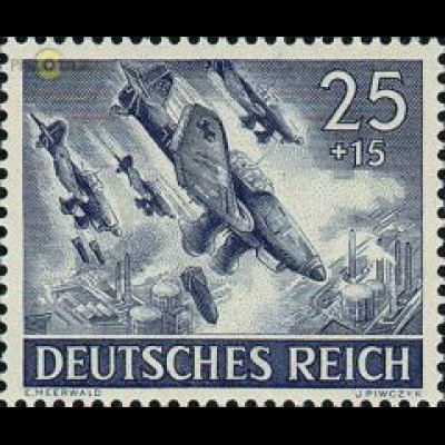 D,Dt.Reich Mi.Nr. 839 Heldengedenktag, Stuka Junkers Ju 87 (25+15)