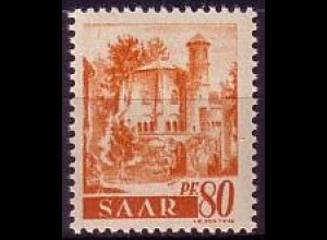 D, Saar, Mi.Nr. 223Z Freimarken o.Wz. (80 Pf)