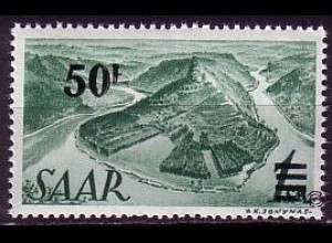 D, Saar, Mi.Nr. 238ZII Freimarken m.Aufdr. Fr.-Währung (50 Fr. auf 1 SM)