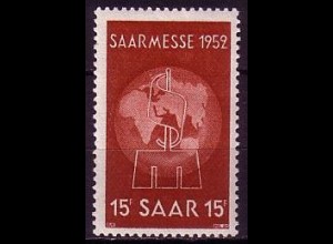 D, Saar, Mi.Nr. 317 Saarmesse 1952 (15 Fr)