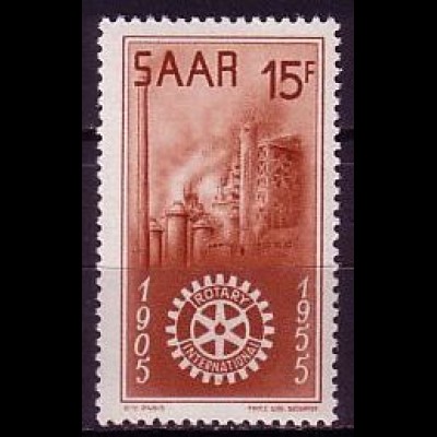 D, Saar, Mi.Nr. 358 Rotary-Vereinigung (15 Fr)