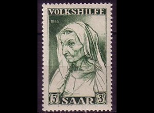 D, Saar, Mi.Nr. 365 Volkshilfe 1955, Dürer (5+3 Fr)