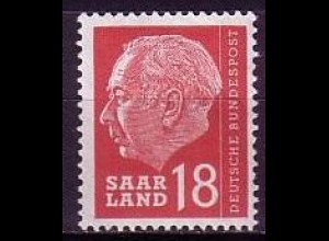 D, Saar, Mi.Nr. 389 Heuss (I) ohne Währungsbezeichnung (18 )