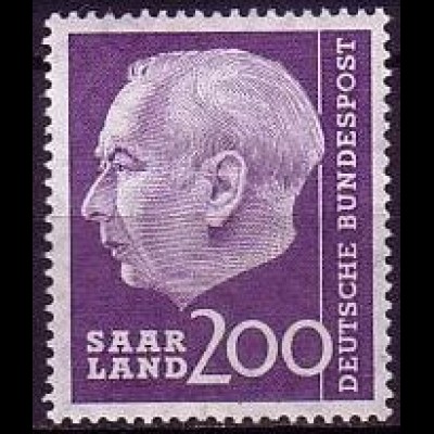 D, Saar, Mi.Nr. 399 Heuss (I) ohne Währungsbezeichnung (200 )