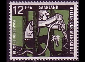 D, Saar, Mi.Nr. 405 Wohlfahrt 1957 Bergleute (12+6 Fr)