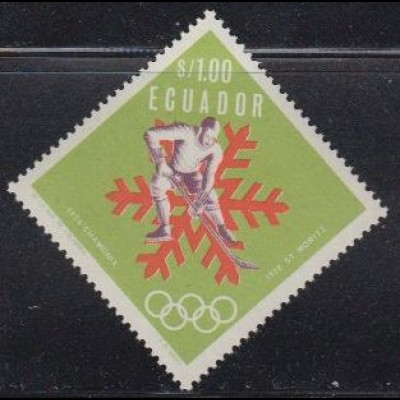 Ecuador Mi.Nr. 1275 Olympia 68 Grenoble, Eishockey (1,00)