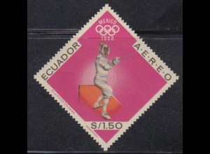 Ecuador Mi.Nr. 1328 Olympia 68 Mexiko, Fechten (1,50)