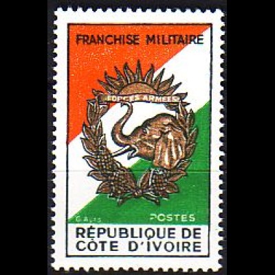 Elfenbeinküste Mi.Nr. Militärpost 1 Zulassungsmarke, Emblem der Streitkräfte (-)