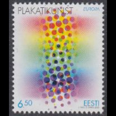 Estland Mi.Nr. 463 Europa 03, Plakatkunst Druckraster Regenbogen (6,50)