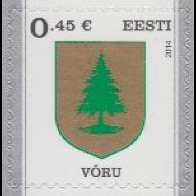 Estland Mi.Nr. 787 Freim. Stadtwappen Vöru, skl. (0,45)