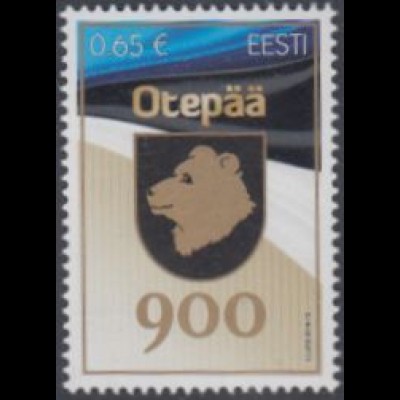 Estland MiNr. 857 900Jahre Otepää, Stadtwappen und Staatsflagge (0,65)
