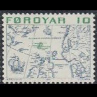 Färöer Mi.Nr. 8 Freim. Landkarte Nordeuropas (10)