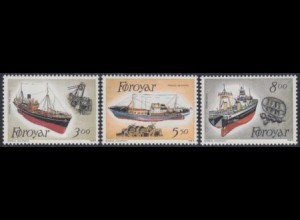 Färöer Mi.Nr. 151-53 Fischereischiffe (3 Werte)