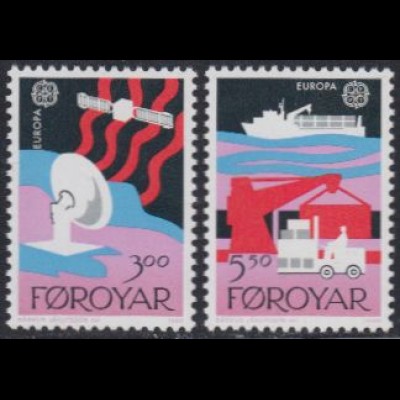 Färöer Mi.Nr. 166-67 Europa 88, Transport- und Kommunikationsmittel (2 Werte)