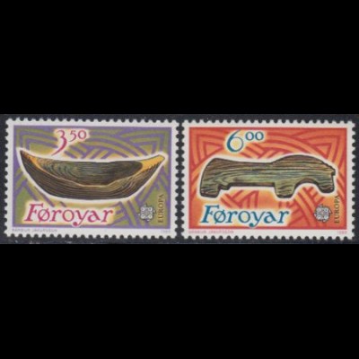 Färöer Mi.Nr. 184-85 Europa 89, Kinderspiele, Holzschiff, -pferd (2 Werte)