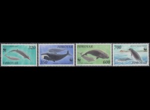 Färöer Mi.Nr. 203-06 Weltweiter Naturschutz, Wale im Nordatlantik (4 Werte)