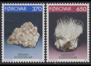 Färöer Mi.Nr. 237-38 Mineralien, Stilbit und Mesolith (2 Werte)