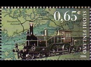 Finnland Mi.Nr. 1784 Snellman, Erste Eisenbahn, Streckenplan (0,65)