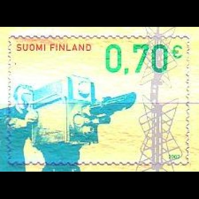 Finnland Mi.Nr. 1829 50 Jahre Fernsehsendungen, Kameramann RCA-Kamera (0,70)