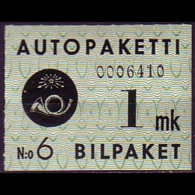 Finnland Mi.Nr. 1 Paketkontrollmarke (1)