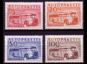 Finnland Mi.Nr. 6-9 Paketkontrollmarken, Autobus (4 Werte)