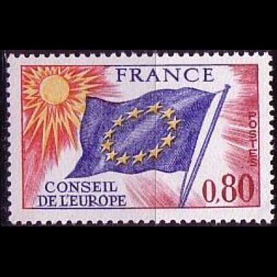 F,Europarat Dienst Mi.Nr. 17 Europafahne, Sonne (0,80 Landesname FRANCE)