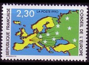 F,Europarat Dienst Mi.Nr. 47 Europakarte (2,30)