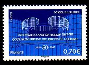 F,Europarat Dienst Mi.Nr. 66 50 Jahre Europ. Gerichtshof f.Menschenrechte (0,70)