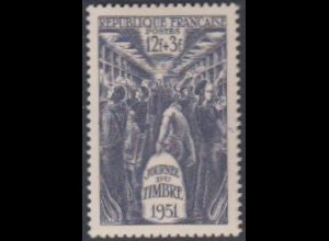 Frankreich MiNr. 897 Tag der Briefmarke, Bahnpostwagen (12+3)
