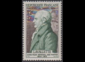 Frankreich MiNr. 995 Tag der Briefmarke, Antoine-M.Chamans, Postdirektor (12+3)