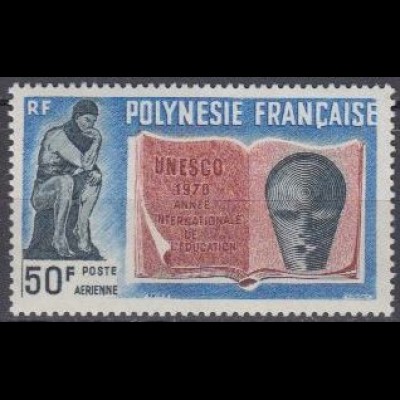 Franz. Polynesien Mi.Nr. 120 UNESCO Jahr für Erziehung, Rodin, Der Denker (50)