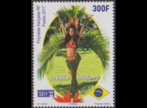 Franz. Polynesien MiNr. 1367 Bfm.Ausstellg.BRASILIA 2017, Tahitianerin (300)