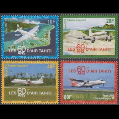 Franz. Polynesien MiNr. 1370-73 Flugges.Air Tahiti, Passagierflugzeuge (4 Werte)