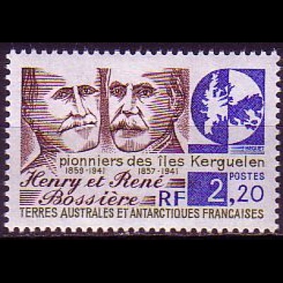 Franz. Geb. i.d. Antarktis Mi.Nr. 255 Henry und René Bossière (2,20)