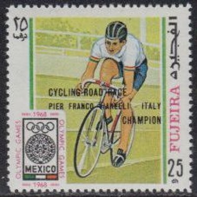 Fujeira Mi.Nr. 293A Olympia 68 Mexiko mit Siegernamen Radrennen (25)